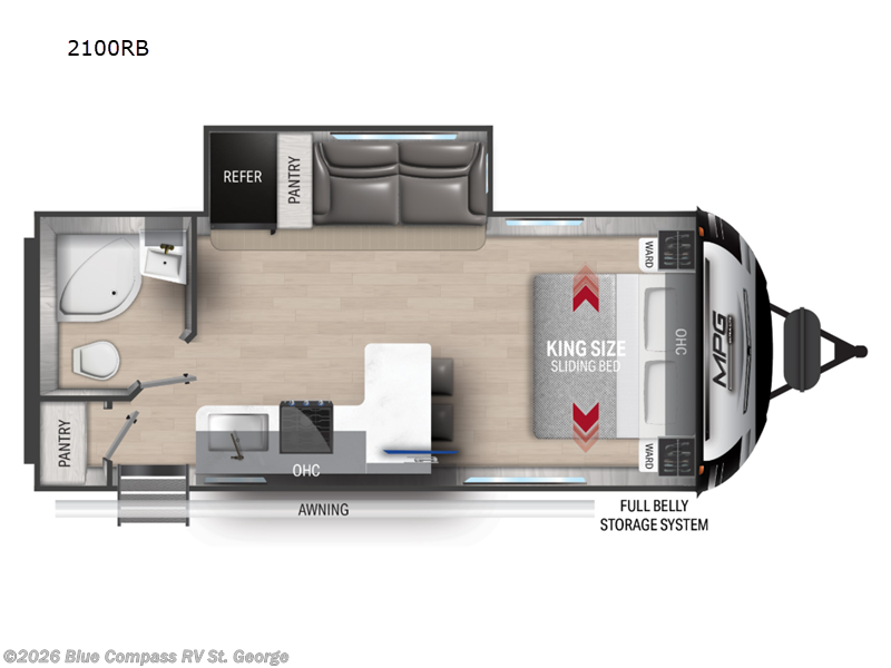 2023 Cruiser RV MPG 2100RB - Used Travel Trailer For Sale by Blue Compass RV St. George in Hurricane, Utah features Slideout