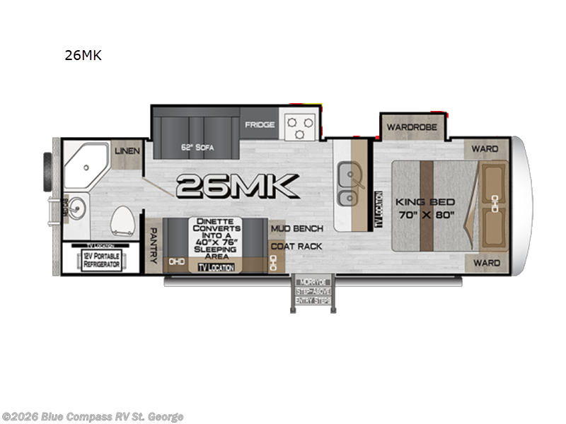 2026 Northwood Arctic Fox NXT 26MK - New Travel Trailer For Sale by Blue Compass RV St. George in Hurricane, Utah features Slideout