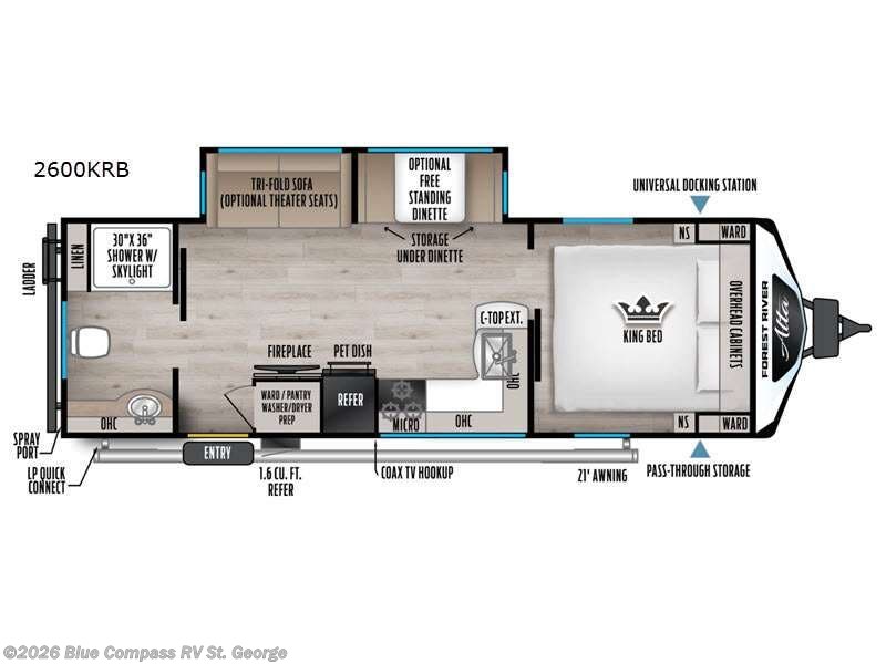 2026 East to West Alta 2600KRB - New Travel Trailer For Sale by Blue Compass RV St. George in Hurricane, Utah features Slideout