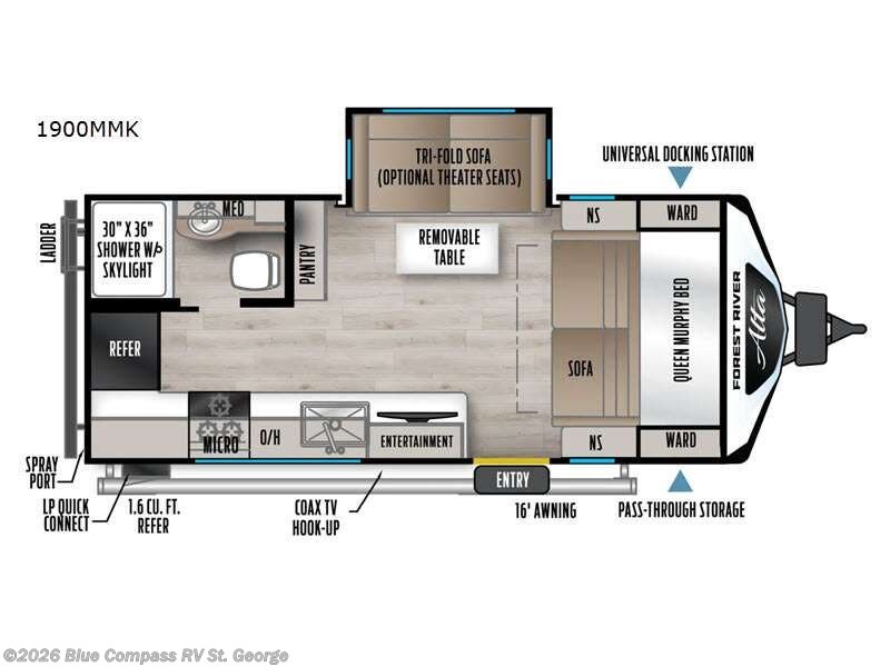 2026 East to West Alta 1900MMK - New Travel Trailer For Sale by Blue Compass RV St. George in Hurricane, Utah features Slideout