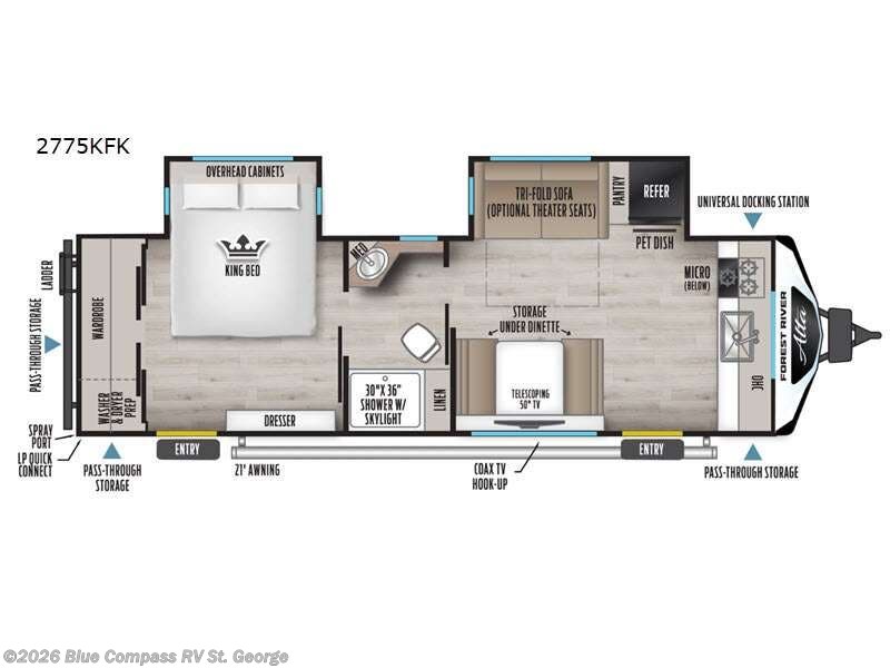2026 East to West Alta 2775KFK - New Travel Trailer For Sale by Blue Compass RV St. George in Hurricane, Utah features Slideout