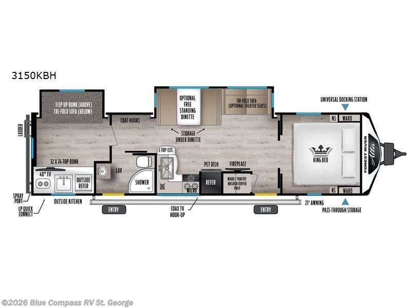 2026 East to West Alta 3150KBH - New Travel Trailer For Sale by Blue Compass RV St. George in Hurricane, Utah features Slideout