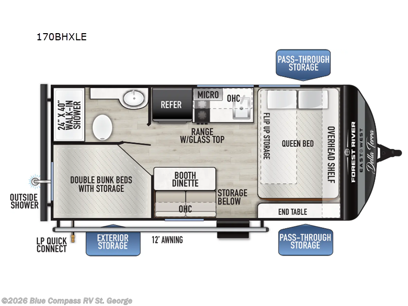 2026 East to West Della Terra LE 170BHXLE - New Travel Trailer For Sale by Blue Compass RV St. George in Hurricane, Utah