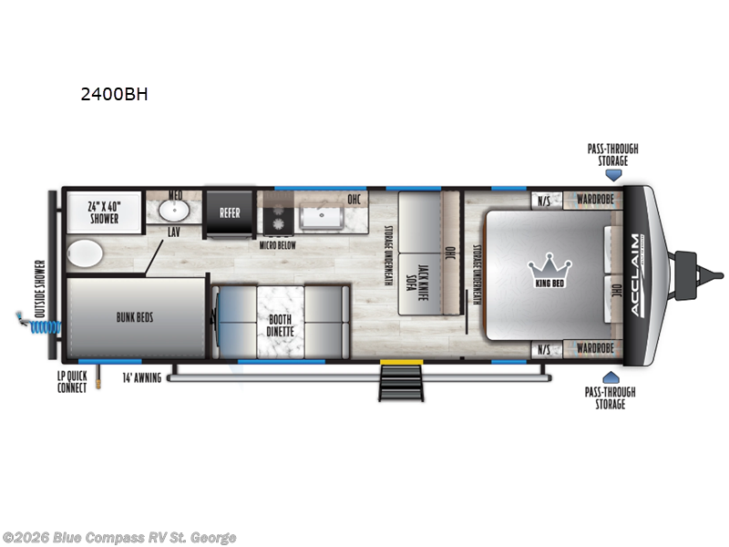 2026 East to West Acclaim 2400BH - New Travel Trailer For Sale by Blue Compass RV St. George in Hurricane, Utah