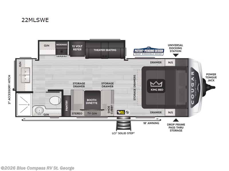 2024 Keystone Cougar Half-Ton 22MLSWE - Used Travel Trailer For Sale by Blue Compass RV St. George in Hurricane, Utah features Slideout