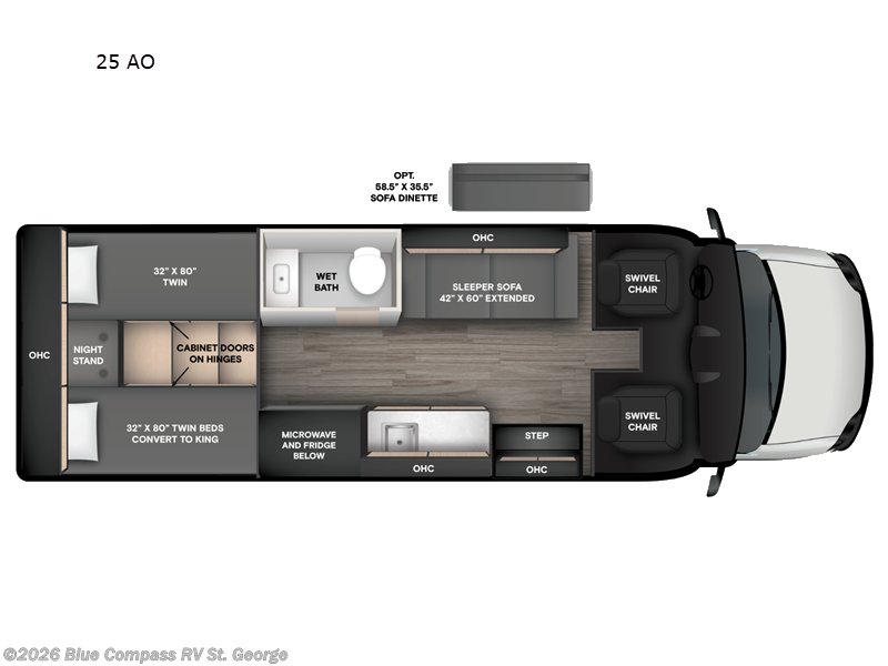 2027 Tiffin Open Trail 25 AO - New Class C For Sale by Blue Compass RV St. George in Hurricane, Utah
