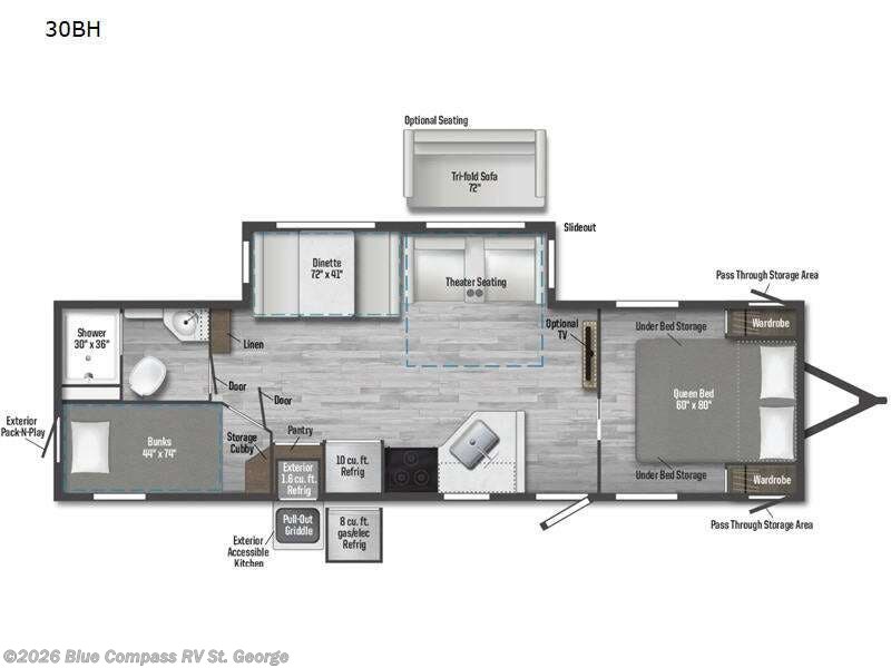 2024 Winnebago Access 30BH - Used Travel Trailer For Sale by Blue Compass RV St. George in Hurricane, Utah features Slideout