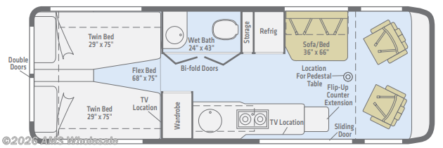 Floorplan of 2019 Winnebago Era 70A