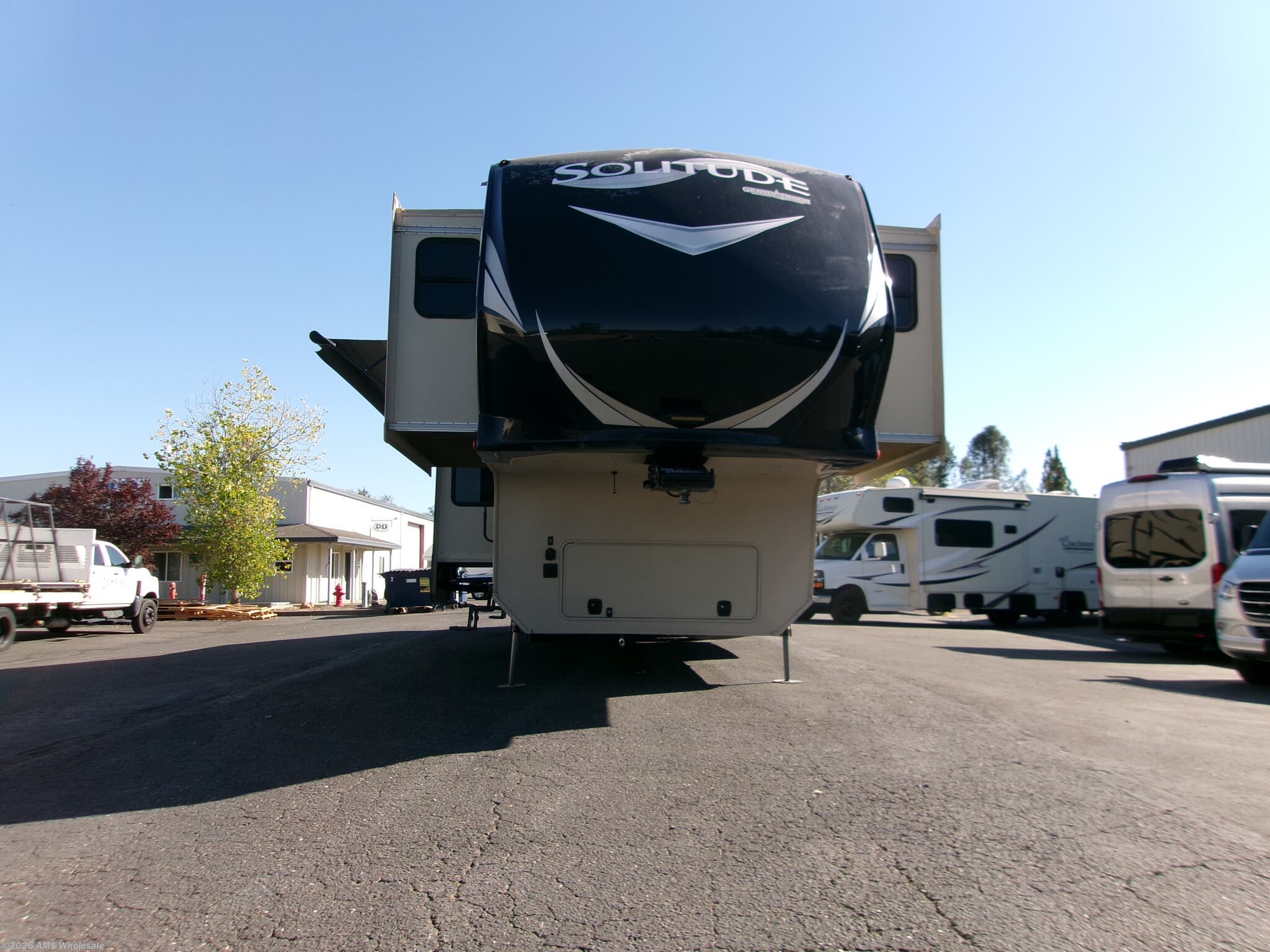 2016 Grand Design Solitude 379FL - Used Fifth Wheel For Sale by AMS Wholesale in Placerville, California features TV, Theater Seating, Dryer, Detachable, Queen Bed