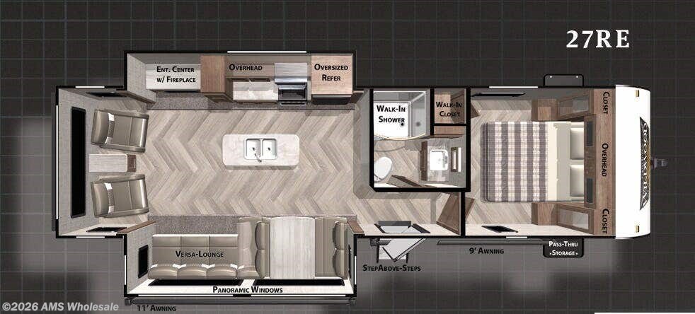 Floorplan of 2021 Forest River Wildwood 27RE