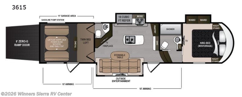 2019 Dutchmen Voltage V3615 - Used Toy Hauler For Sale by Winners Sierra RV Center in Colfax, California features Slideout