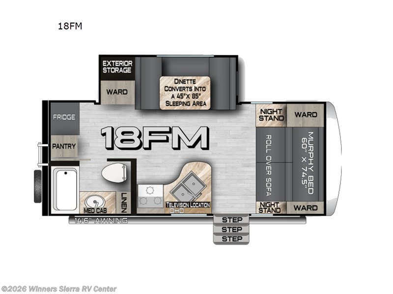 2026 Northwood Nash 18FM - New Travel Trailer For Sale by Winners Sierra RV Center in Colfax, California features Slideout