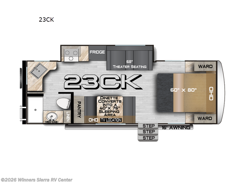 2026 Northwood Nash 23CK - New Travel Trailer For Sale by Winners Sierra RV Center in Colfax, California features Slideout