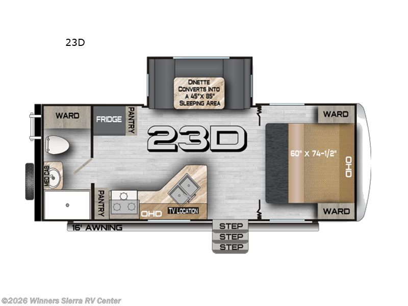 2026 Northwood Nash 23D - New Travel Trailer For Sale by Winners Sierra RV Center in Colfax, California features Slideout