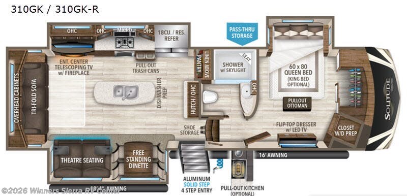 2019 Grand Design Solitude 310GK - Used Fifth Wheel For Sale by Winners Sierra RV Center in Colfax, California features Slideout