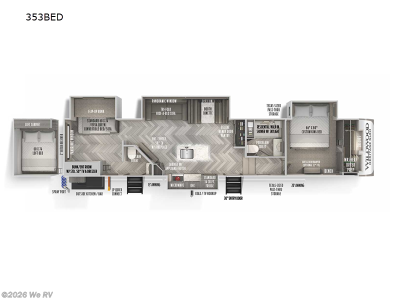 2022 Forest River Wildwood Heritage Glen 353BED - Used Fifth Wheel For Sale by We RV in Hemet, California features Slideout