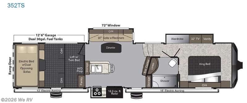 2016 Keystone Raptor 352TS - Used Toy Hauler For Sale by We RV in Hemet, California features Slideout