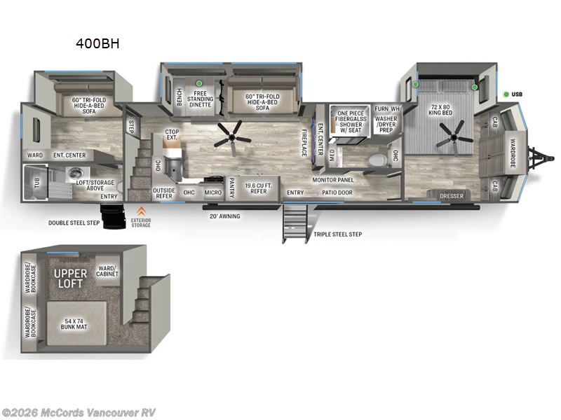 2025 Forest River Sierra Destination Trailers 400BH - New Destination Trailer For Sale by McCords Vancouver RV in Battle Ground, Washington features Slideout