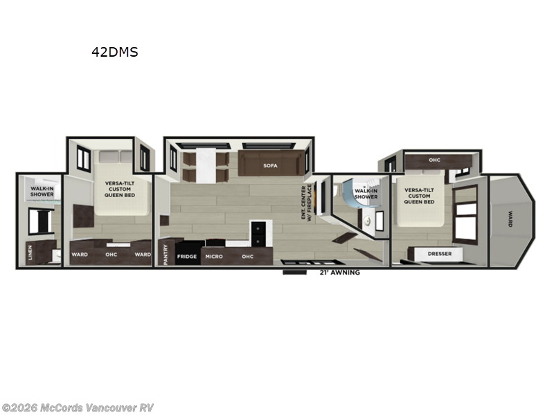 2026 Forest River Wildwood Lodge 42DMS - New Destination Trailer For Sale by McCords Vancouver RV in Battle Ground, Washington features Slideout