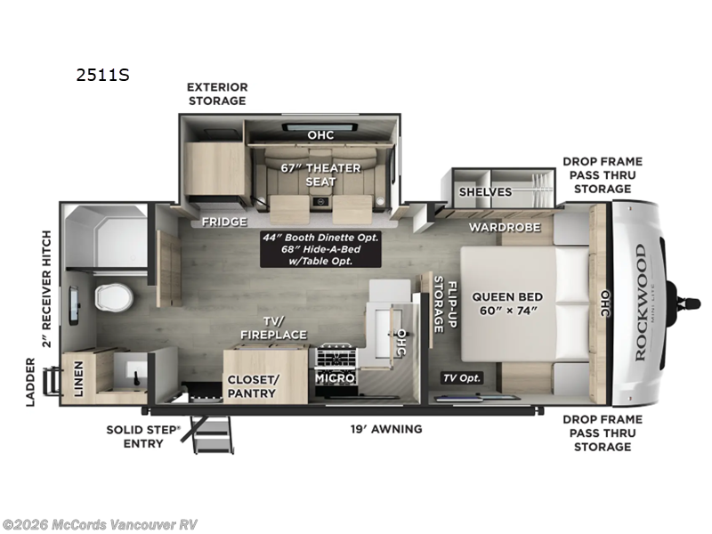 2026 Forest River Rockwood Mini Lite 2511S - New Travel Trailer For Sale by McCords Vancouver RV in Battle Ground, Washington features Slideout