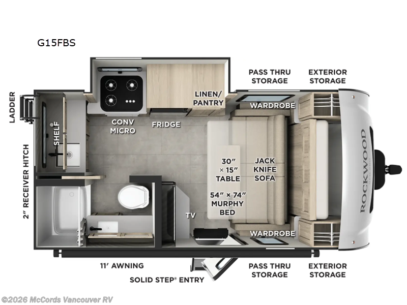 2026 Forest River Rockwood Geo Pro G15FBS - New Travel Trailer For Sale by McCords Vancouver RV in Battle Ground, Washington