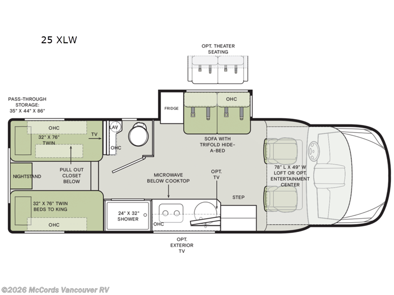 2025 Tiffin Wayfarer 25 XLW - Used Class C For Sale by McCords Vancouver RV in Battle Ground, Washington features Slideout