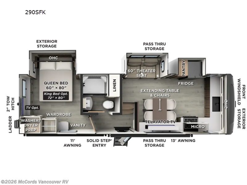 2027 Forest River Rockwood Signature 290SFK - New Fifth Wheel For Sale by McCords Vancouver RV in Battle Ground, Washington features Slideout