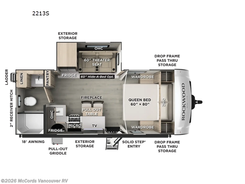 2027 Forest River Rockwood Mini Lite 2213S - New Travel Trailer For Sale by McCords Vancouver RV in Battle Ground, Washington features Slideout