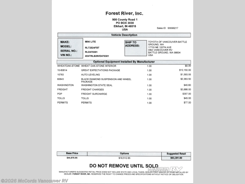 2027 Rockwood Mini Lite 2524FBT by Forest River from McCords Vancouver RV in Battle Ground, Washington