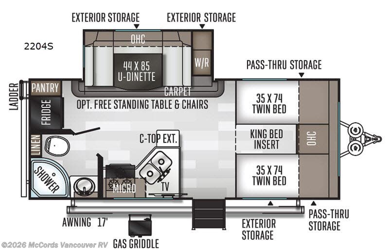 2020 Forest River Rockwood Mini Lite 2204S - Used Travel Trailer For Sale by McCords Vancouver RV in Battle Ground, Washington features Slideout