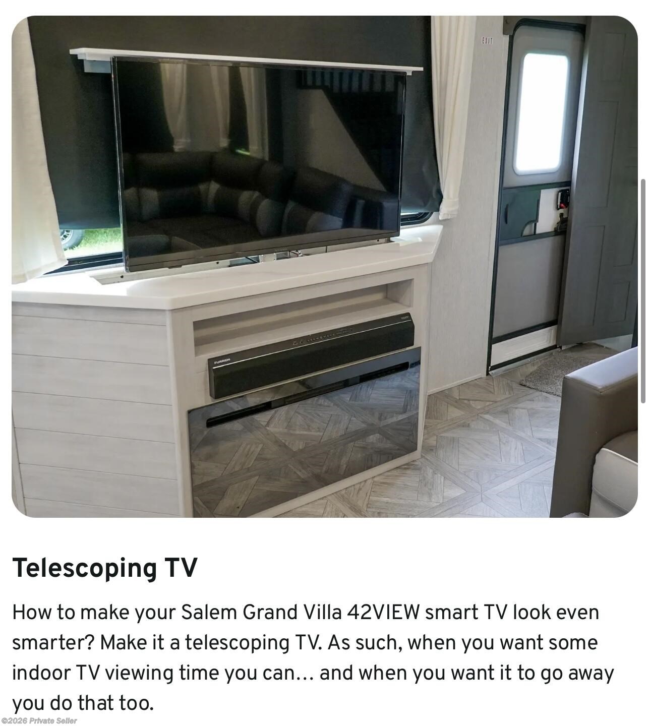 Tv, soundbar and fireplace 