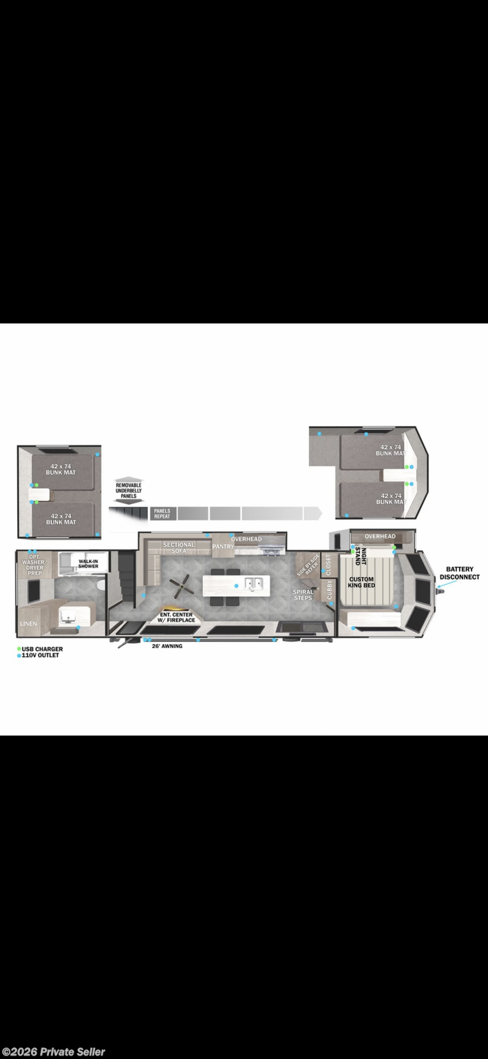 Floorplan of 2023 Forest River Salem Grand Villa 42 view