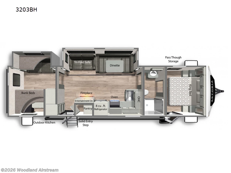 2022 Dutchmen Astoria 3203BH - Used Travel Trailer For Sale by Woodland Airstream in Lebanon, Indiana features Slideout