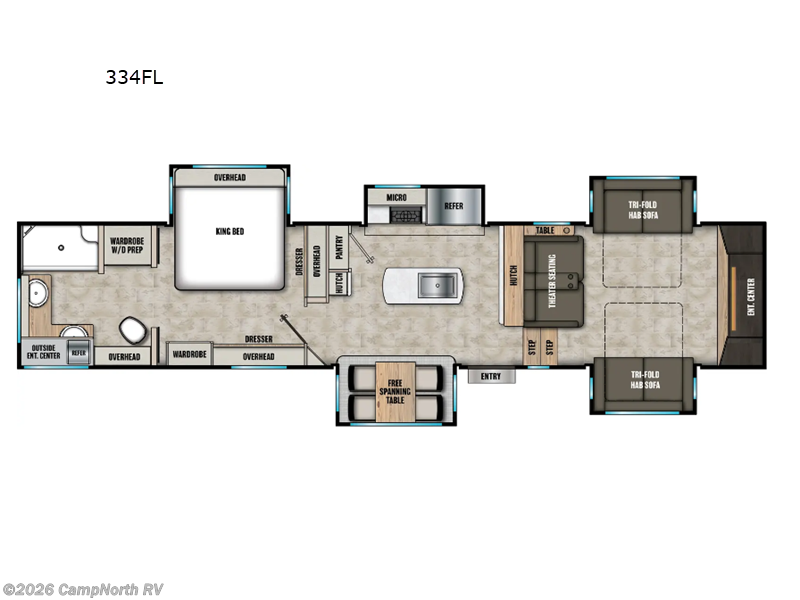 2026 Coachmen Chaparral 334FL - New Fifth Wheel For Sale by CampNorth RV in Schoolcraft, Michigan features Slideout