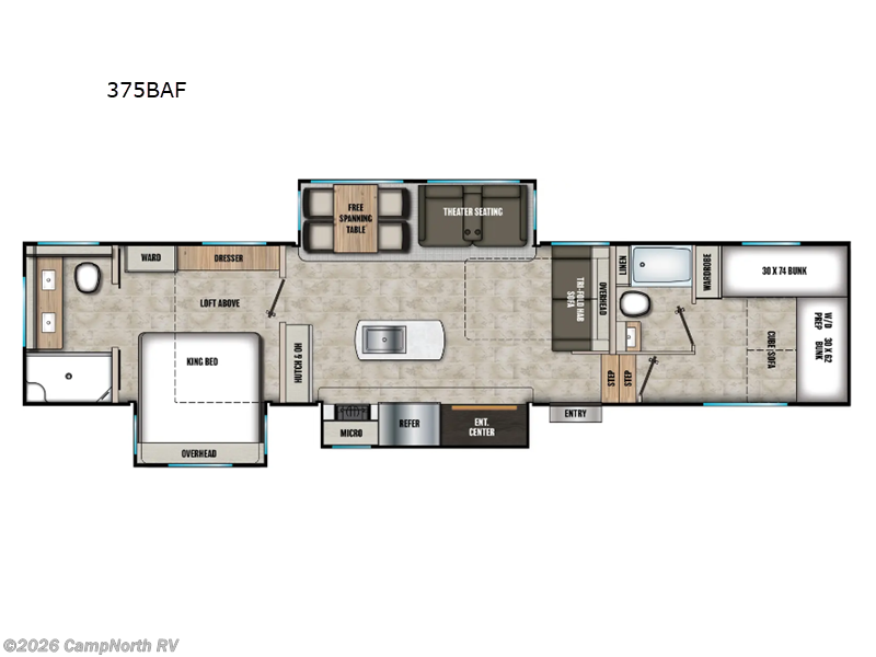 2026 Coachmen Chaparral 375BAF - New Fifth Wheel For Sale by CampNorth RV in Schoolcraft, Michigan features Slideout