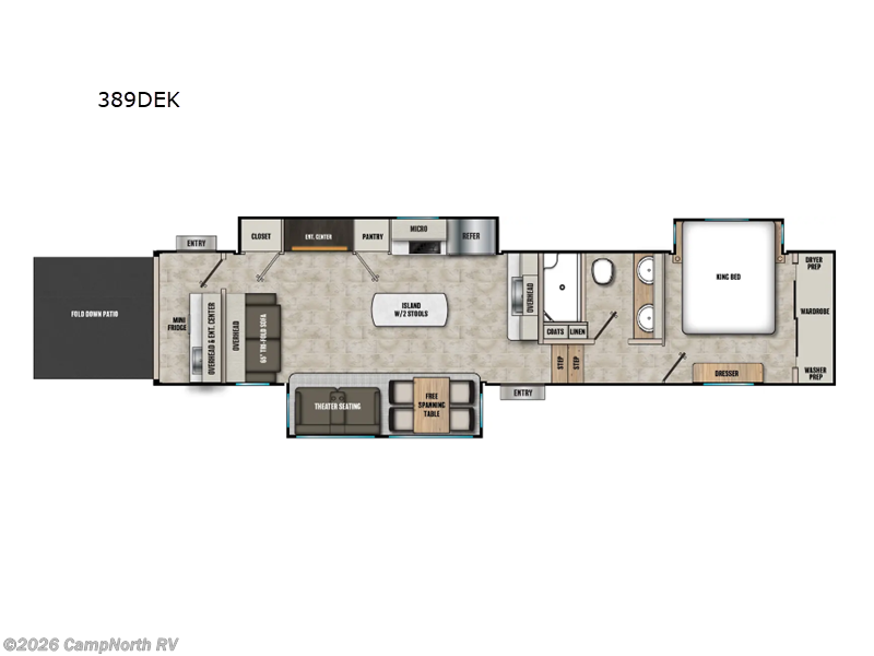 2026 Coachmen Chaparral 389DEK - New Fifth Wheel For Sale by CampNorth RV in Schoolcraft, Michigan features Slideout