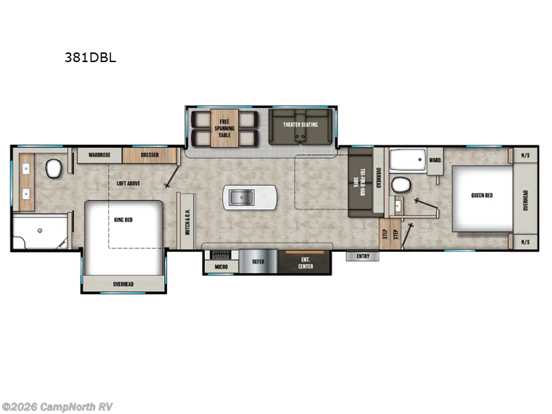 2026 Coachmen Chaparral 381DBL - New Fifth Wheel For Sale by CampNorth RV in Schoolcraft, Michigan features Slideout