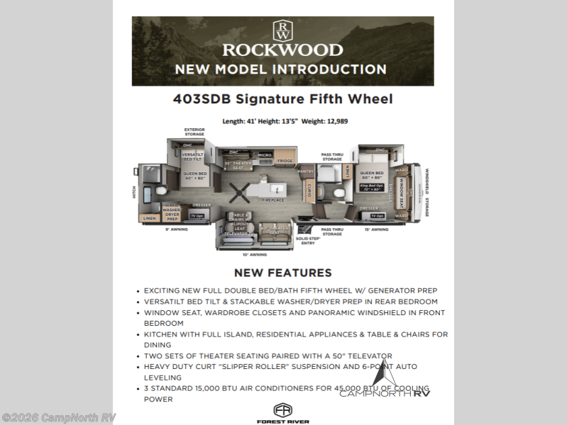 2026 Rockwood Signature 403SDB by Forest River from CampNorth RV in Schoolcraft, Michigan
