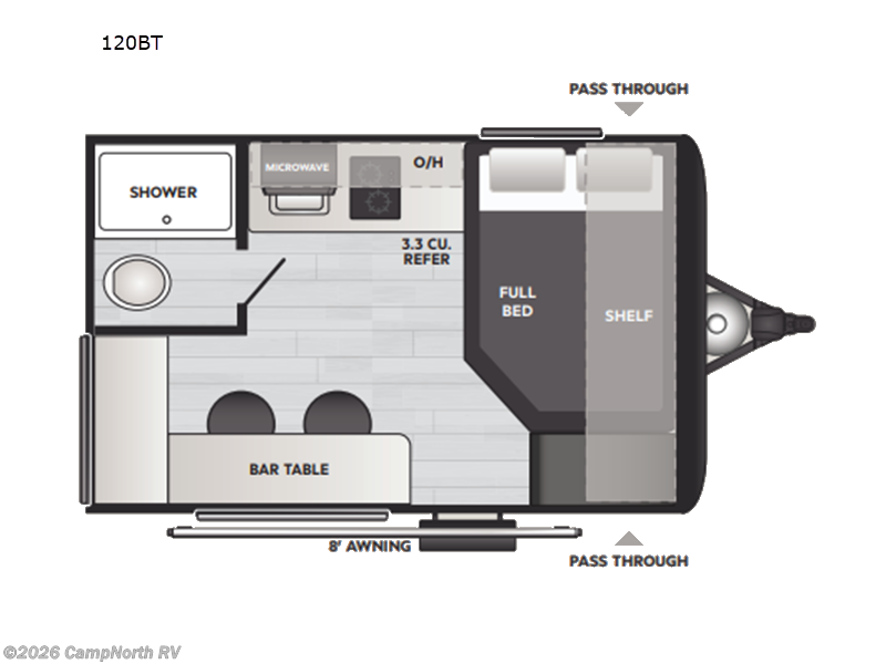2026 Keystone Hideout 120BT - New Travel Trailer For Sale by CampNorth RV in Schoolcraft, Michigan
