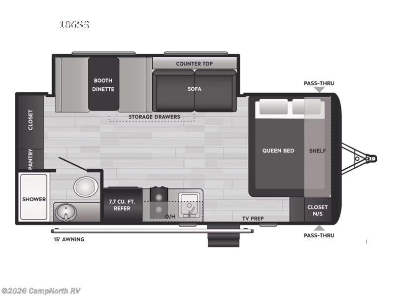 2026 Keystone Hideout 186SS - New Travel Trailer For Sale by CampNorth RV in Schoolcraft, Michigan features Slideout