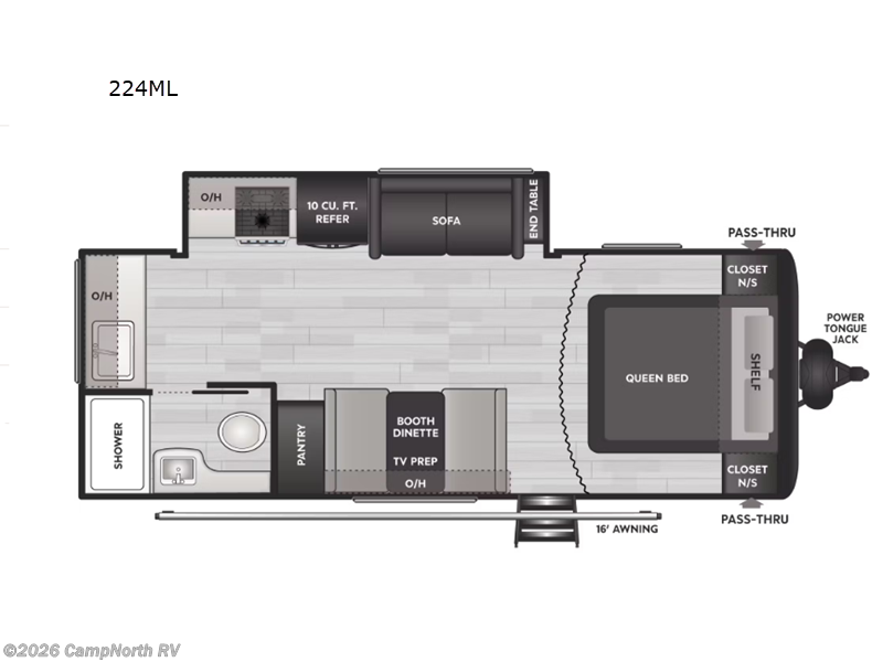 2026 Keystone Hideout Sport 224ML - New Travel Trailer For Sale by CampNorth RV in Schoolcraft, Michigan features Slideout