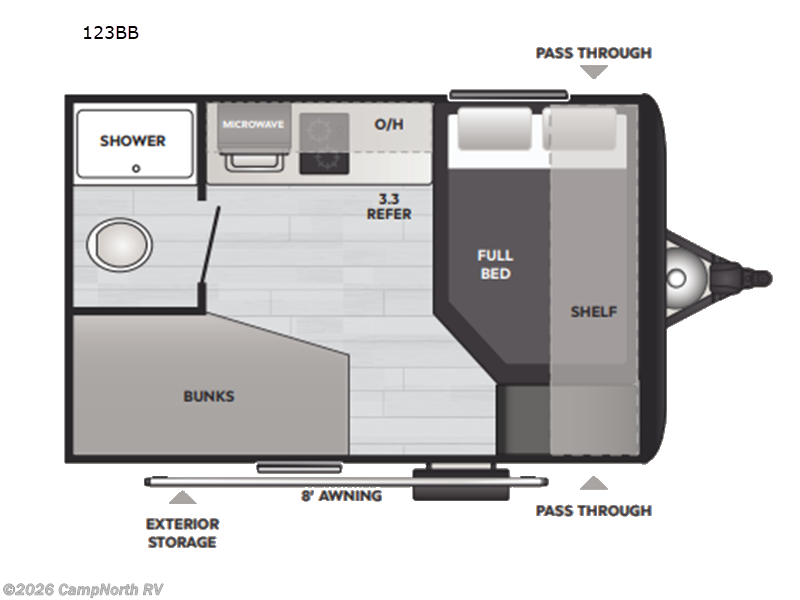 2026 Keystone Hideout Mini 123BB - New Travel Trailer For Sale by CampNorth RV in Schoolcraft, Michigan