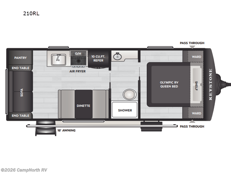 2026 Keystone Hideout 210RL - New Travel Trailer For Sale by CampNorth RV in Schoolcraft, Michigan