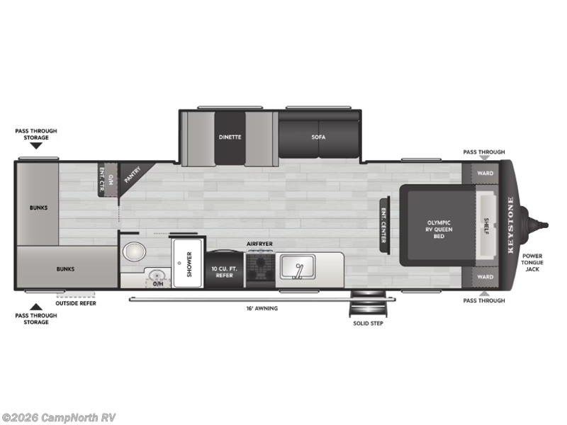 2026 Keystone Hideout 288BRS - New Travel Trailer For Sale by CampNorth RV in Schoolcraft, Michigan