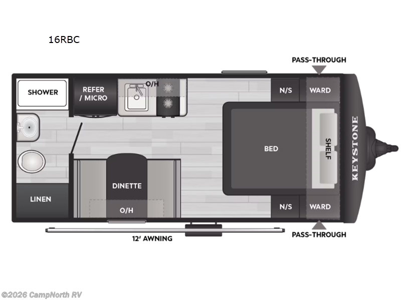 2026 Keystone Bullet Classic 16RBC - New Travel Trailer For Sale by CampNorth RV in Schoolcraft, Michigan