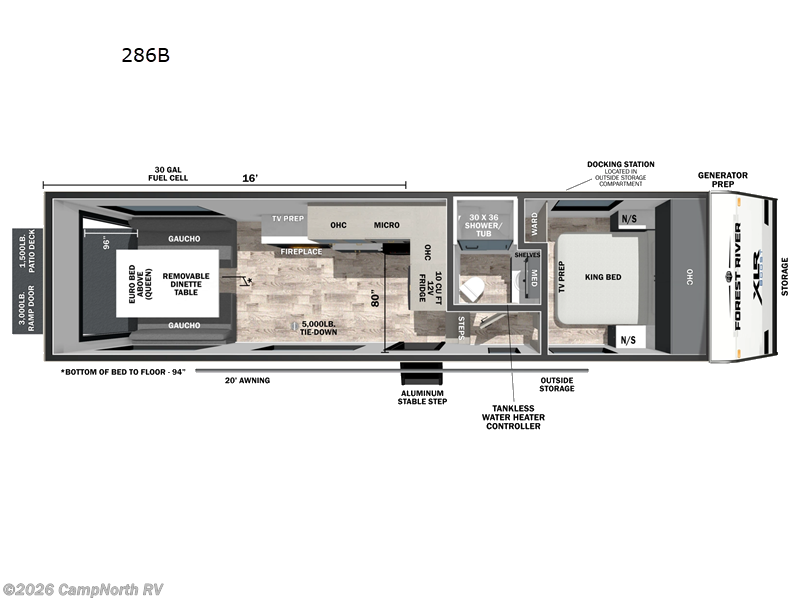 2026 Forest River XLR Boost 286B - New Toy Hauler For Sale by CampNorth RV in Schoolcraft, Michigan