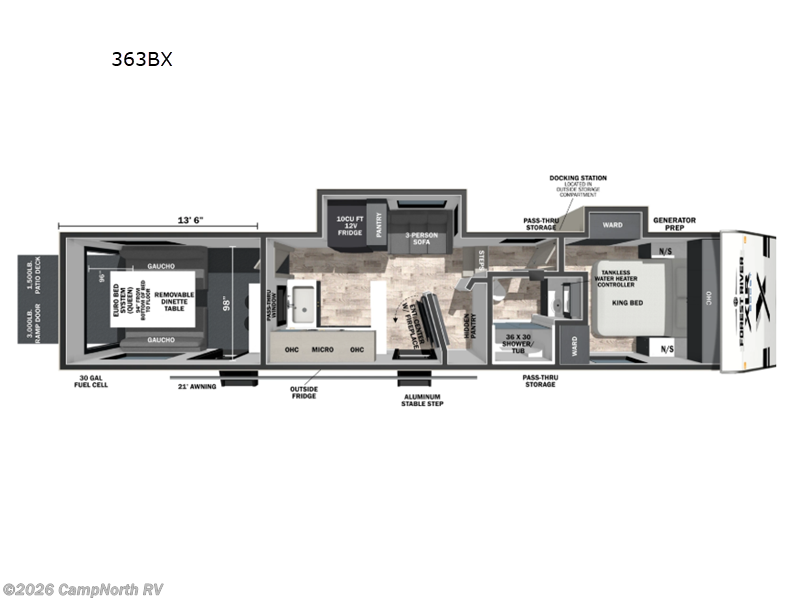 2026 Forest River XLR Boost X 363BX - New Toy Hauler For Sale by CampNorth RV in Schoolcraft, Michigan features Slideout