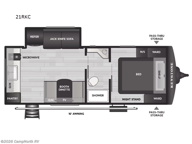 2026 Keystone Bullet Classic 21RKC - New Travel Trailer For Sale by CampNorth RV in Schoolcraft, Michigan features Slideout