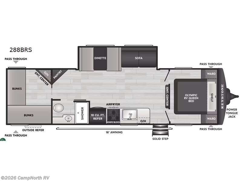 2027 Keystone Hideout 288BRS - New Travel Trailer For Sale by CampNorth RV in Schoolcraft, Michigan features Slideout