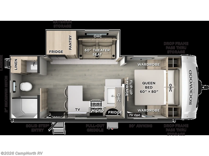 2027 Forest River Rockwood Mini Lite 2525RB - New Travel Trailer For Sale by CampNorth RV in Schoolcraft, Michigan